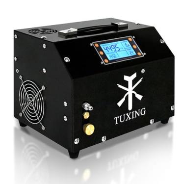 Imagem de Compressor de ar TUXING PCP 4500Psi, compressor de alta pressão com parada automática ajustável, versão com tela LCD, equipado com sistema de resfriamento a água, tanque de mergulho Pcp Air Rifles