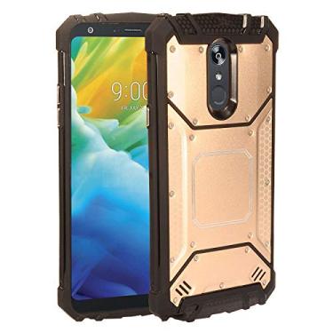 Imagem de Z-GEN – para LG Stylo 5 (2019), Stylo 5X, Stylo5+ Plus, LM-Q720, LM-L722DL – Capa de telefone híbrida de metal de alumínio + película de vidro temperado, ZY1 Gold