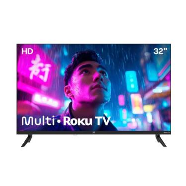 Imagem de Smart TV DLED 32 HD Multi Essencial Roku 3HDMI 2USB Wi-Fi, Preto