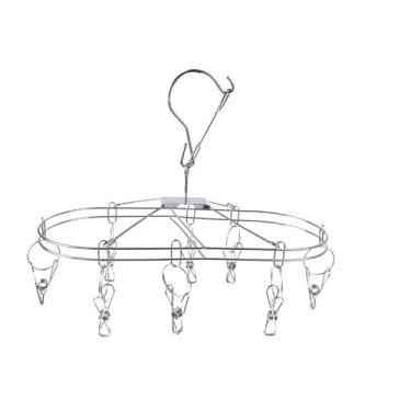 Imagem de Varal Suspenso Intimo Aço Inox Super Resistente Prendedores Cueca Meia(Cabide 20 Clips)