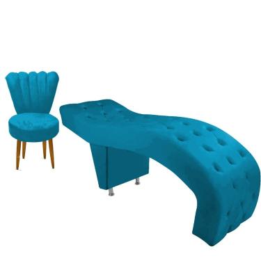 Imagem de Maca De Maquiagem E Estética Cadeira Alicia Turquesa