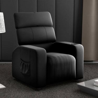 Imagem de Poltrona Reclinável Para Descanso Pilos Veludo Inca Preto