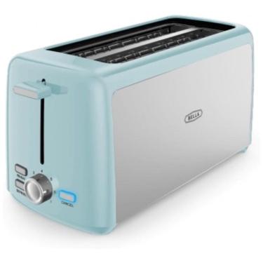 Imagem de Torradeira Elétrica 4 Fatias com 7 Níveis de Tostagem, 110V 1400W, BELLA, Azul e Prata