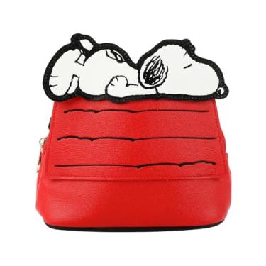 Imagem de Bioworld Peanuts Snoopy House Bolsa tiracolo vermelha de 19,7 cm, Peanuts Snoopy House Vermelho, OSFA