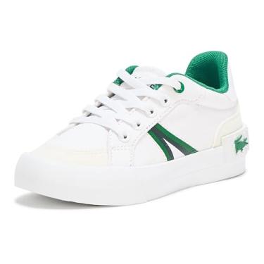 Imagem de Lacoste Tênis infantil unissex L004, branco/verde/preto, tamanho 34