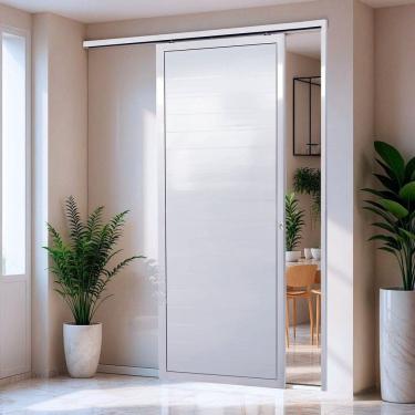 Imagem de Porta de Correr Suspensa 210x100cm Lambril Dir L.25 Branco