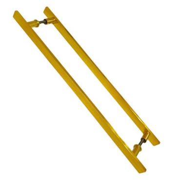 Imagem de Puxador Duplo Alumínio 80cm Porta Pivotante Dourado - Montelar Acabame