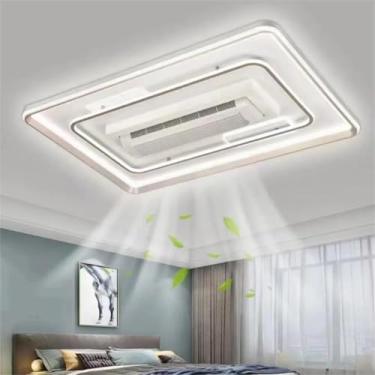 Imagem de Ventilador de Teto LED Moderno sem Pás, 6 Velocidades, Iluminação Embutida, Controle Remoto, Branco