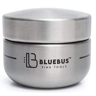 Imagem de BLUE BUS Recipiente de pote de 160 ml à prova de cheiro da BUNKER - Depósito multiuso para manter ervas, temperos, café e chá frescos, recipiente de armazenamento hermético com saco de umidade (SEM ímã e caneta) (160 ml - prata)