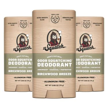 Imagem de Desodorante Dr. Squatch Natural para homens Birchwood Breeze 80 ml, pacote com 3
