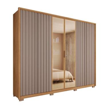 Imagem de Guarda-Roupa Casal com Vidro Reflecta 6 pt 6 gv Buriti e Fendi