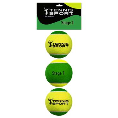 Imagem de Bola de Tênis Play & Stay 75 Tennis Sport - Verde e Amarela - (Pack com 3 unidades)