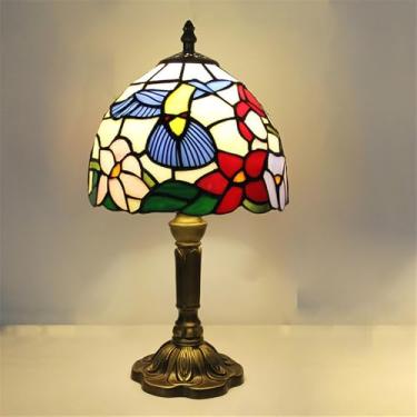 Imagem de Lâmpada de mesa vintage americana LED Luxo Criatividade Sala de estar Quarto Estudo Quarto de criança Villa Hotel Cor Vidro Mesa Luz (Estilo 16)