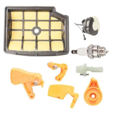 Imagem de Intertravamento de gatilho 1129-182-0800 MS200 com tampa do tanque de combustível da vela de ignição para motosserra Stihl MS200 MS200T 020T 020 1129 182 0800, 0000 350 0525