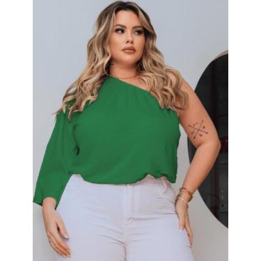 Imagem de Bata Feminina Plus Size Blusa Com Elástico Ajustável Mula Manca Croppe