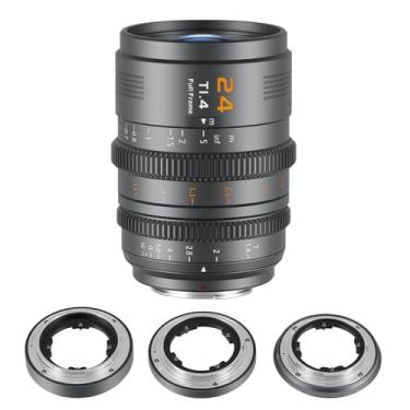 Imagem de SIRUI Lente Cine VP-1 Vision Prime 1 T1.4 Full Frame, Lente Cinema de Foco Manual de 24 mm com Montagem E Pré-Instalada, Suportes Intercambiáveis RF/Z/L (Cinza Metal)