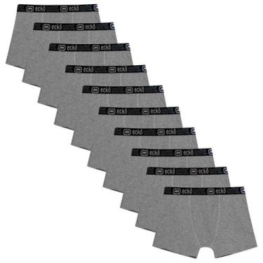 Imagem de Kit 10 Cuecas Masculinas Boxer Cotton Basic Ecko Unltd Cinza, G