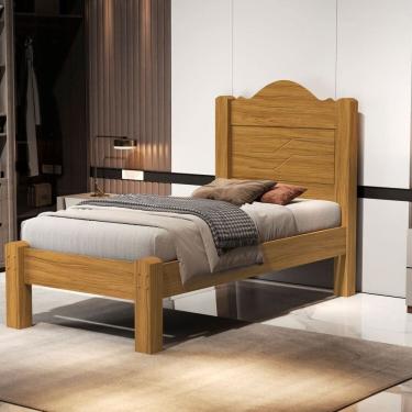 Imagem de Cama Solteiro 204,4cm X 96cm X 130cm 100% Mdf Thalia Marrom