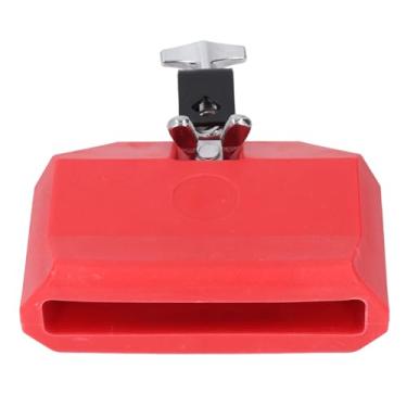 Imagem de Blocos de Percussão Musicais de Plástico, Suporte de Montagem Seguro, Instrumento de Tambor Latino Com Baqueta de Madeira, Vermelho
