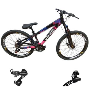 Imagem de Bicicleta Aro 26 Vikingx Aluminio Tuff 25 Mtb 24v Cambio Shimano Diant