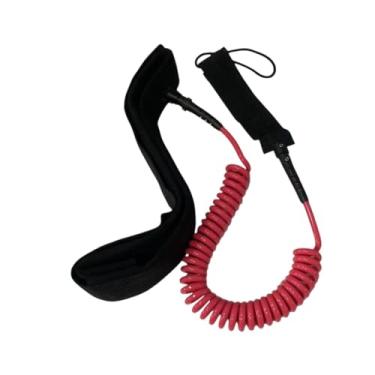 Imagem de Vaveren Surfboard Leashing Surfing Ciard corda cinta enrolada cintura, Surf, alça do tornozelo para longboard, Vermelho