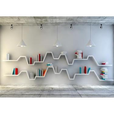 Imagem de BELECO Pano de fundo de sala de estar de 2,1 x 1,5 m para videoconferência, estante moderna com livros, piso de madeira, fundo de sala vazia, decoração de escritório em casa, reuniões, vídeo ao vivo