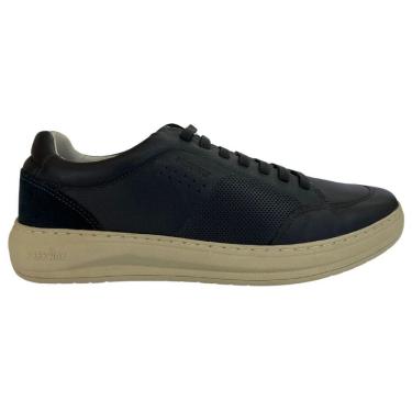 Imagem de Sapatênis Freeway Duo Masculino Marinho de couro confortável