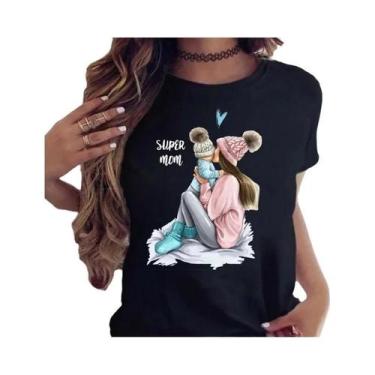 Imagem de Camiseta Feminina Casual com Estampa de Desenho Animado - Para Mamães,