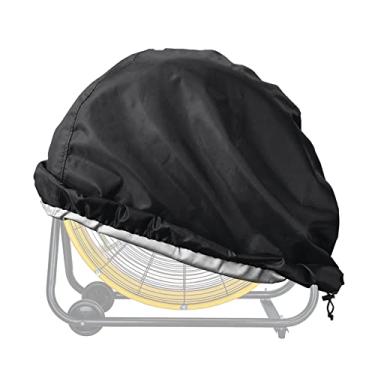 Imagem de LSongSKY Capa de ventilador industrial, capa à prova d'água e à prova de poeira adequada para ventilador de tambor resistente com movimento de alta velocidade de 60 cm, capa para ventilador de piso externo resistente, serve para até 75,8 x 21,7 x 75,8 cm, preta