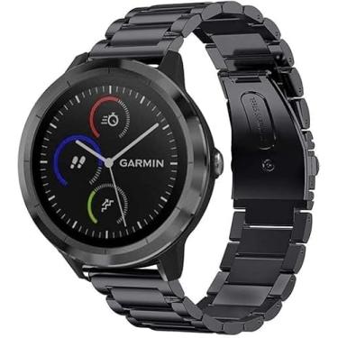 Imagem de Miimall Pulseira executiva para Garmin Vivoactive 6/5/3, Forerunner 55/165/570 42 mm, Venu Sq/2 Plus, pulseira masculina de aço inoxidável de 20 mm para Vivomove Sport/Trend, Approach S12/S50/S42/S44