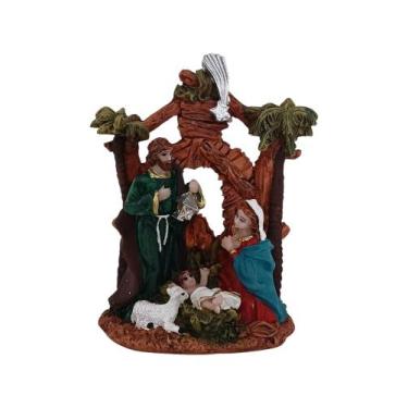 Imagem de Imagem do Santo Presépio de Natal Casinha com estrela 11cm em Resina -