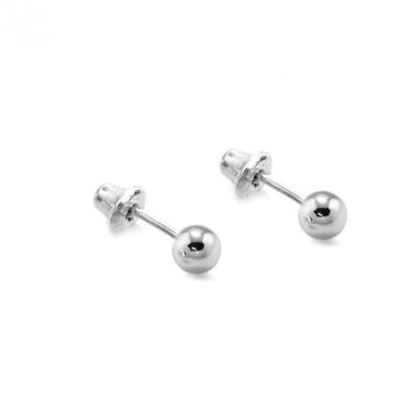 Imagem de Brinco Tarraxa Baby Infantil Bolinha Prata 925 - Atraktiva Joias, 3mm