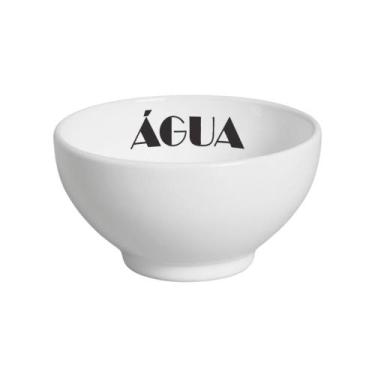 Imagem de Kit Comedouro Branco/Preto Suporte Médio - Cerâmica Regina