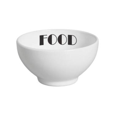 Imagem de Kit Comedouro Branco/Preto Suporte Médio - Cerâmica Regina