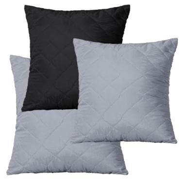 Imagem de Capa de Almofada Decorativa Matelada, 45x45cm, com Zíper, 5 Cores Lisas (3, Preta/Cinza)