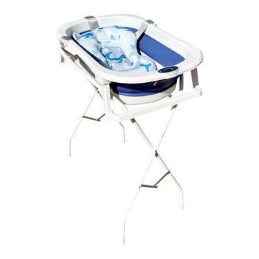 Imagem de Banheira Bubbly Blue/Branco c/ Termomêtro - Premium Baby