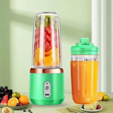 Imagem de 400ML 6 Lâminas Espremedor Elétrico Mini Liquidificador Portátil De Su