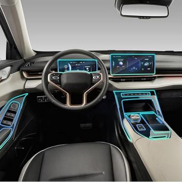 Imagem de YREAJZVS Película transparente TPU para console central de carro painel de navegação painel de engrenagem porta janela adesivo interior, para Haval H6 2021-2024