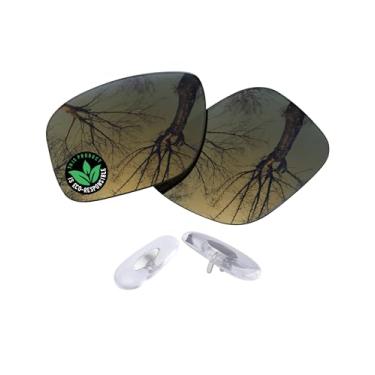 Imagem de Raydi Lentes de reposição de policarbonato e protetores de nariz para óculos de sol quadrados RayBan RB3483 60 mm - Bronze Dourado espelhado - Polarizado