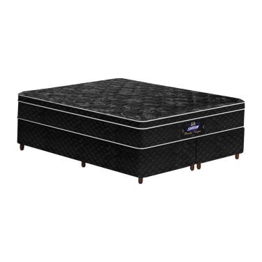 Imagem de Conjunto Cama Box Queen De Molas Gazin Pérola Negra 158x188 Preto