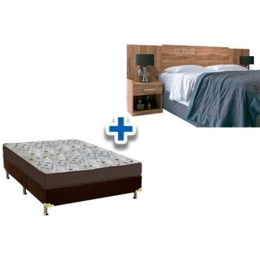 Imagem de Cama Box Casal Crc + Colchão D45 Iso 150 Ortobom + Cabeceira Plus Atacama