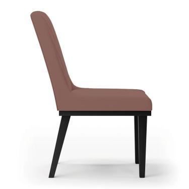 Imagem de Cadeira Sala De Jantar Base Madeira Preto Kit 8 Sofia Veludo D03 - D'rossi Cor Rose