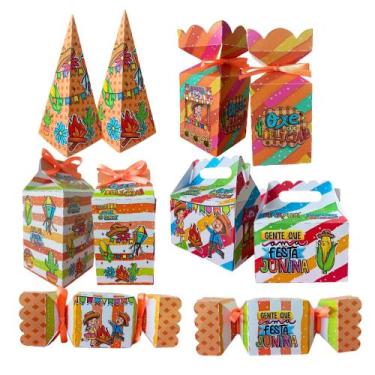 Imagem de Kit Festa Lembrancinhas Decoração Junina Arraia - Kibunitinho