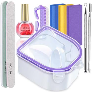 Imagem de IKOCO Tigela Para Imersão De Unhas, Kit Removedor Esmalte Em Gel Com Óleo Cutículas Manicure, Pó Fácil Remover Resultados Qualidade Salão Casa, Roxo