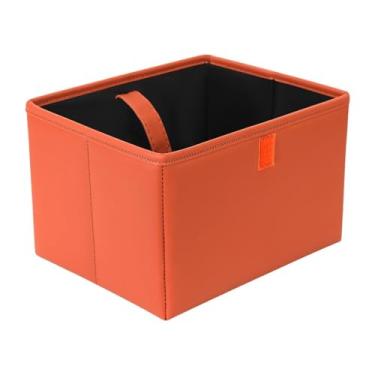 Imagem de FJMQHU Carrinho de Lixo Dobrável - Caixa de Armazenamento Automática Multifuncional, Portátil, Resistente Ao Desgaste, com Correias para Pendurar - Recipient, Laranja, Tamanho real