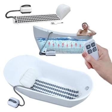Imagem de Tapete de ondas para banheira, tapete de ondas de 6 velocidades para banheira, massageador de banho de espuma de spa doméstico com travesseiro inflável