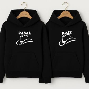 Imagem de Moletom Casal Raiz Canguru Blusa De Frio Com Capuz Combinados Namorado