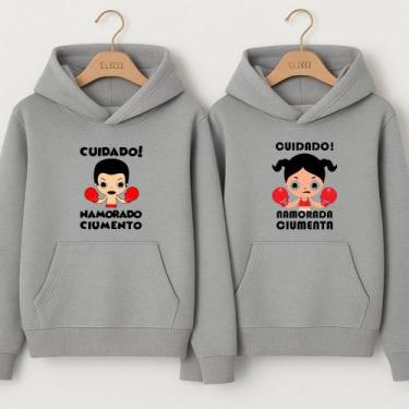 Imagem de Moletom Canguru Namorado e Namorada Ciumenta Meme Engraçado 1 Peça - N