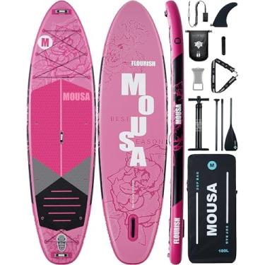 Imagem de Mousa Prancha De Stand Up Paddle Inflável Extra Larga De 11' * 35, Prancha De Paddleboard Estável Para 2 Pessoas/Família, Deck De Eva Completo Antiderrapante, Alça De Ombro, 3 Alças, Mochila De 100L,