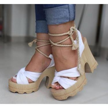 Imagem de Sandália Tratorada Cordão Branca do 34 ao 39 - Cheia de Estilo 